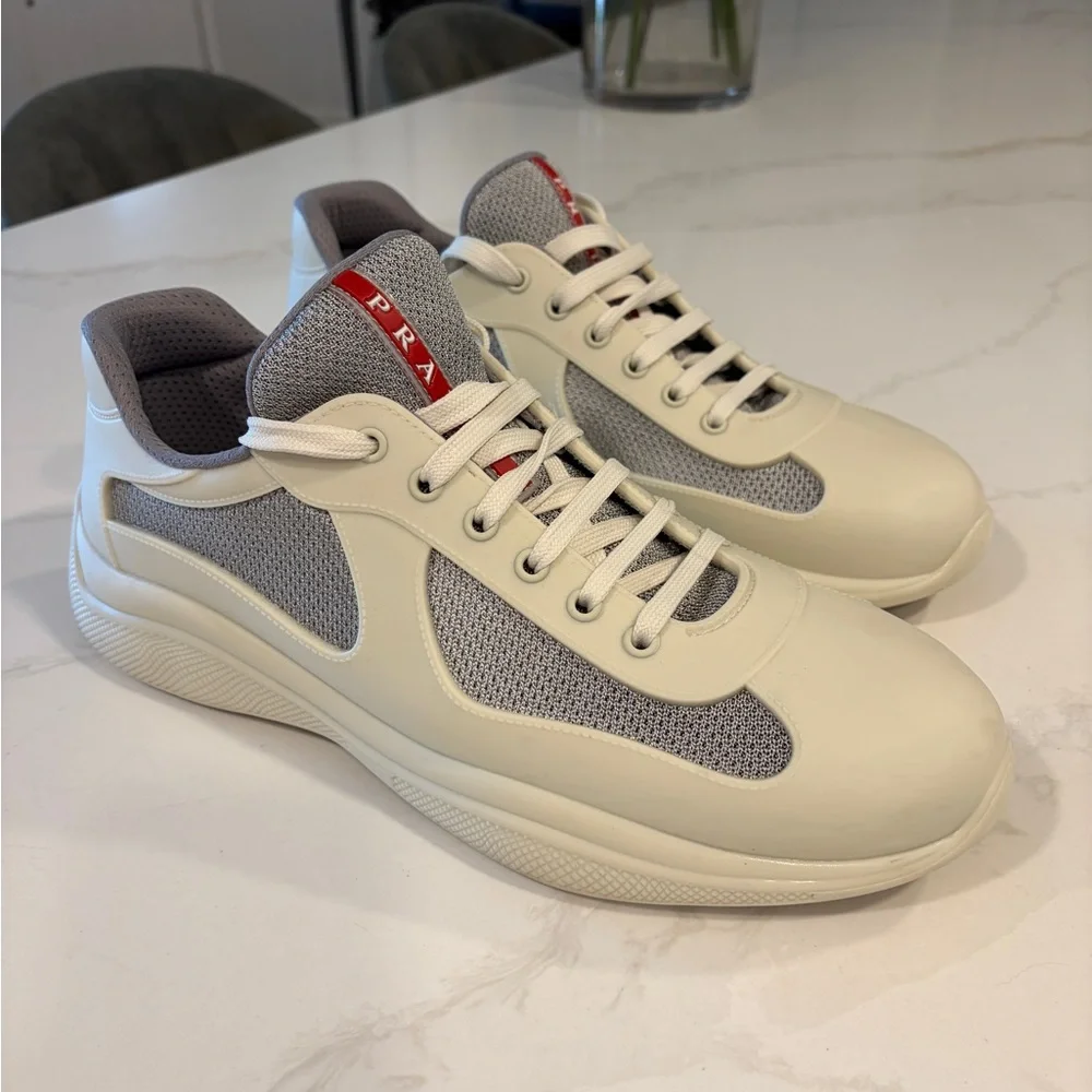 Prada Cream rubber Americas Cup sneakers US13 - Picture 3 of 10